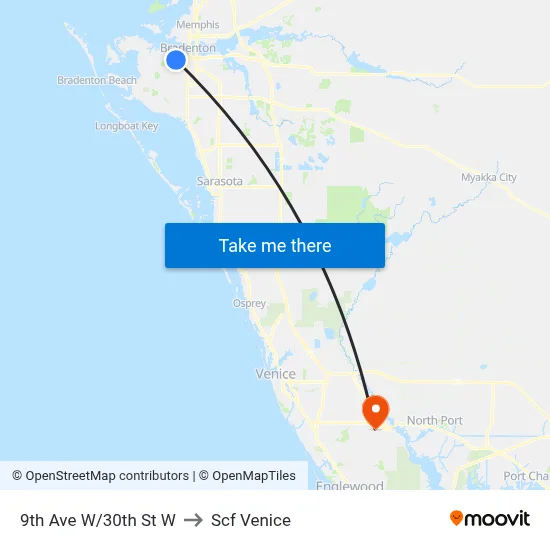 9th Ave W/30th St W to Scf Venice map