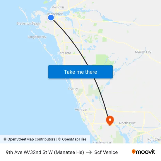 9th Ave W/32nd St W (Manatee Hs) to Scf Venice map