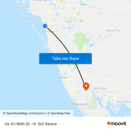 Us 41/46th St to Scf Venice map