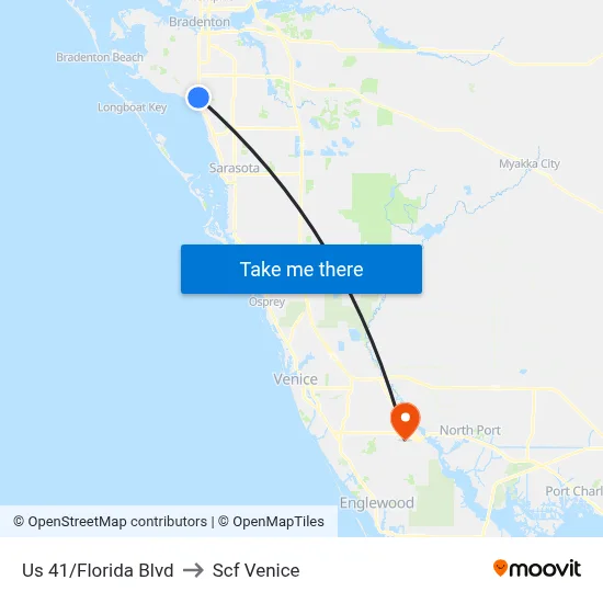 Us 41/Florida Blvd to Scf Venice map