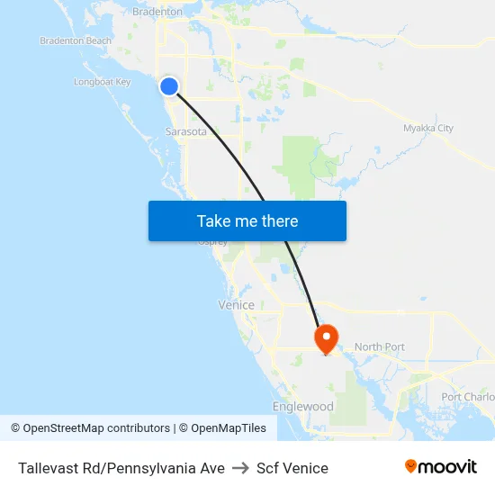 Tallevast Rd/Pennsylvania Ave to Scf Venice map