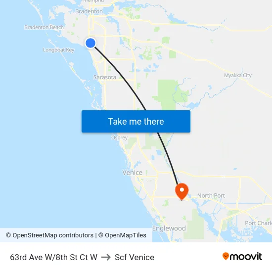 63rd Ave W/8th St Ct W to Scf Venice map