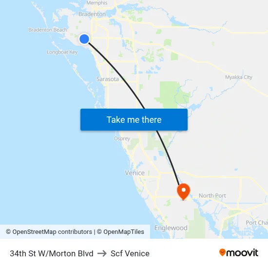 34th St W/Morton Blvd to Scf Venice map