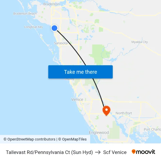 Tallevast Rd/Pennsylvania Ct (Sun Hyd) to Scf Venice map