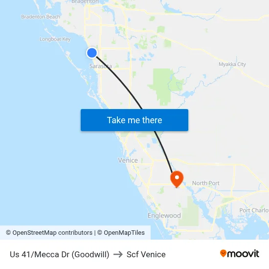 Us 41/Mecca Dr (Goodwill) to Scf Venice map