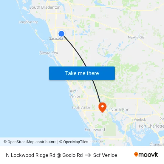 N Lockwood Ridge Rd @ Gocio Rd to Scf Venice map