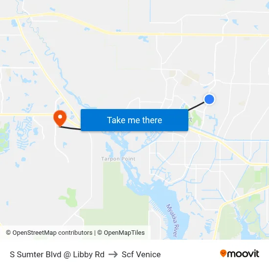 S Sumter Blvd @ Libby Rd to Scf Venice map