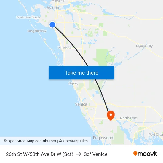 26th St W/58th Ave  Dr W (Scf) to Scf Venice map