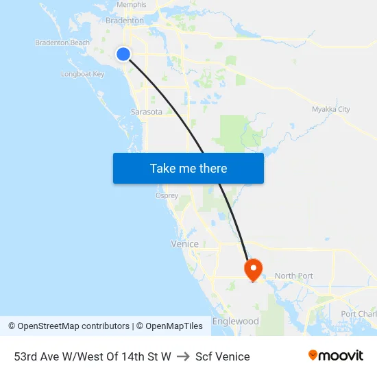 53rd Ave W/West Of 14th St W to Scf Venice map