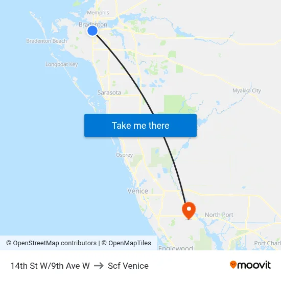 14th St W/9th Ave W to Scf Venice map