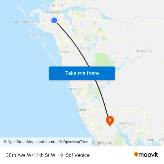 30th Ave W/11th St W to Scf Venice map