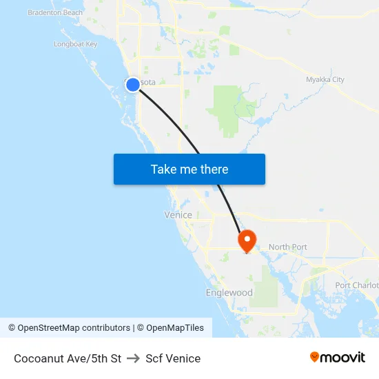 Cocoanut Ave/5th St to Scf Venice map