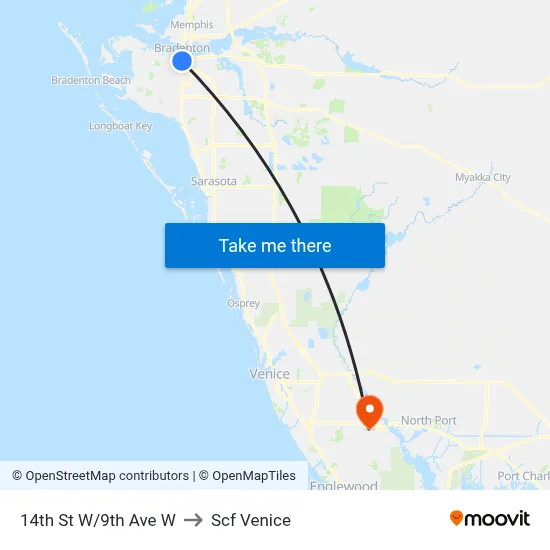 14th St W/9th Ave W to Scf Venice map