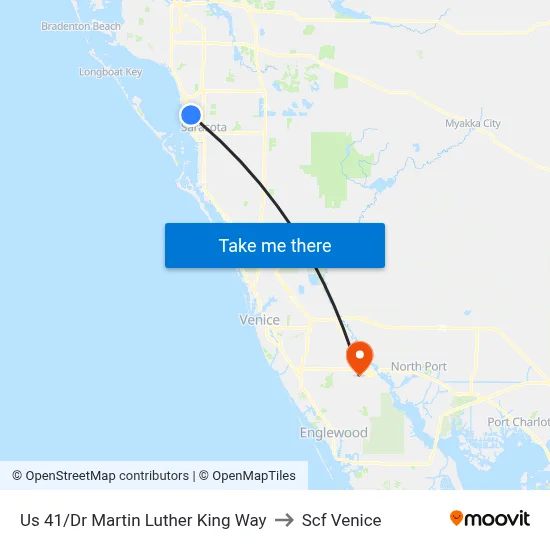 Us 41/Dr Martin Luther King Way to Scf Venice map