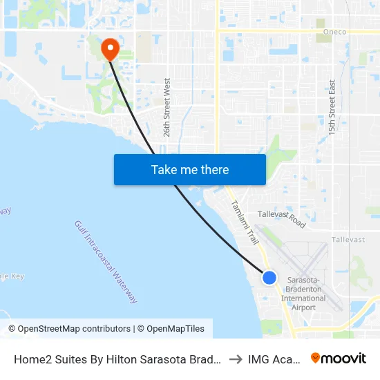Home2 Suites By Hilton Sarasota Bradenton Airport to IMG Academy map