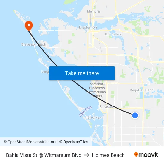 Bahia Vista St @ Witmarsum Blvd to Holmes Beach map