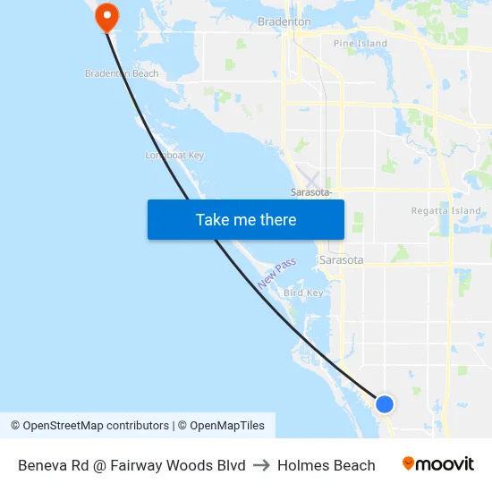 Beneva Rd @ Fairway Woods Blvd to Holmes Beach map