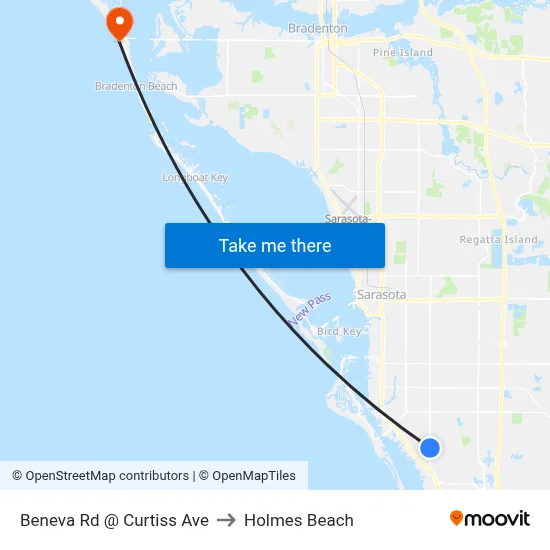 Beneva Rd @ Curtiss Ave to Holmes Beach map