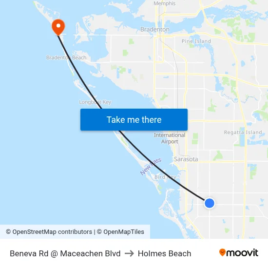 Beneva Rd @ Maceachen Blvd to Holmes Beach map