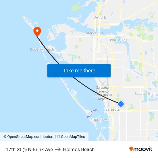 17th St @ N Brink Ave to Holmes Beach map