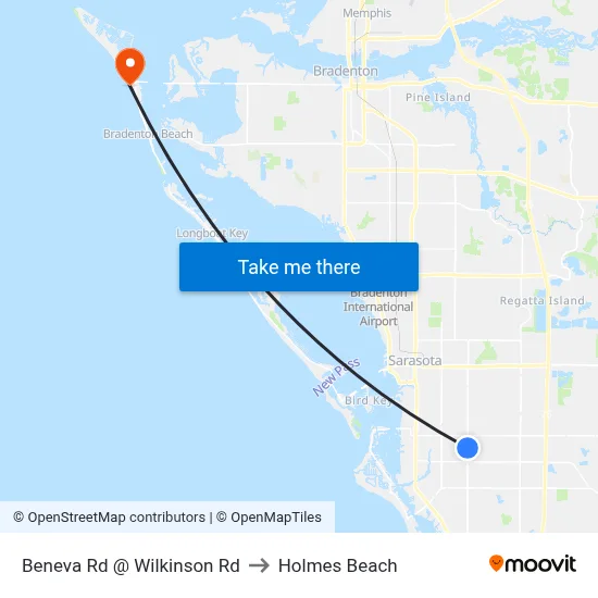 Beneva Rd @ Wilkinson Rd to Holmes Beach map