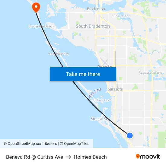 Beneva Rd @ Curtiss Ave to Holmes Beach map