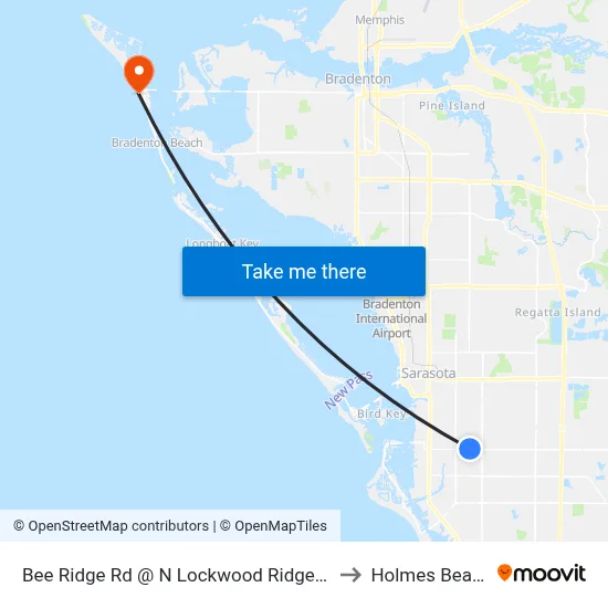 Bee Ridge Rd @ N Lockwood Ridge Rd to Holmes Beach map