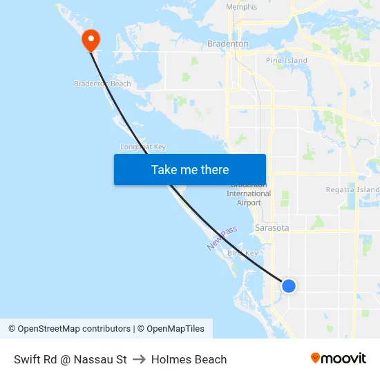 Swift Rd @ Nassau St to Holmes Beach map