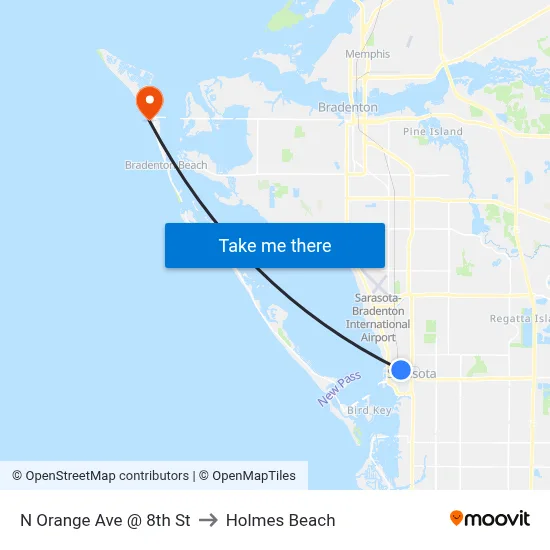 N Orange Ave @ 8th St to Holmes Beach map