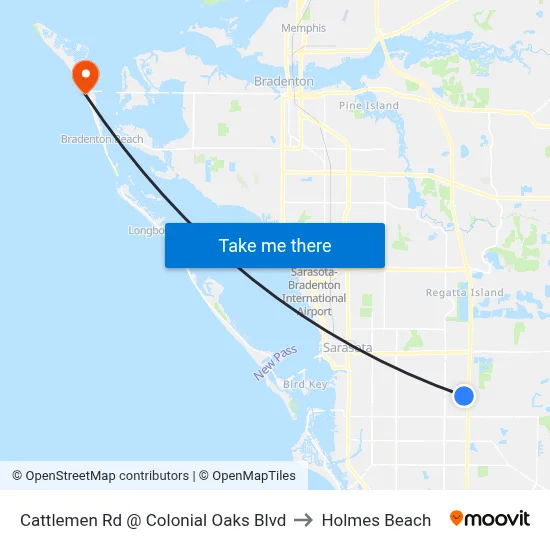 Cattlemen Rd @ Colonial Oaks Blvd to Holmes Beach map