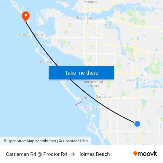Cattlemen Rd @ Proctor Rd to Holmes Beach map