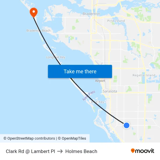Clark Rd @ Lambert Pl to Holmes Beach map