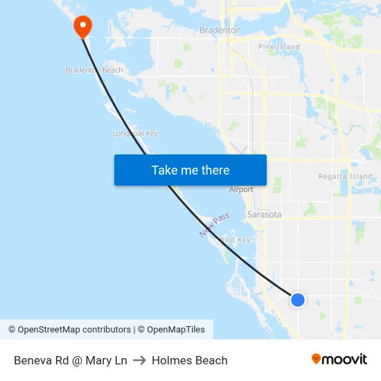Beneva Rd @ Mary Ln to Holmes Beach map
