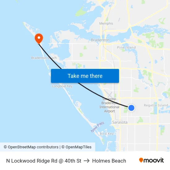 N Lockwood Ridge Rd @ 40th St to Holmes Beach map