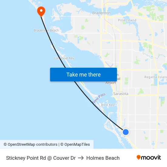 Stickney Point Rd @ Couver Dr to Holmes Beach map