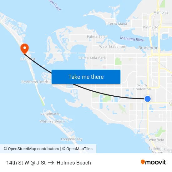 14th St W @ J St to Holmes Beach map