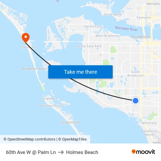 60th Ave W @ Palm Ln to Holmes Beach map