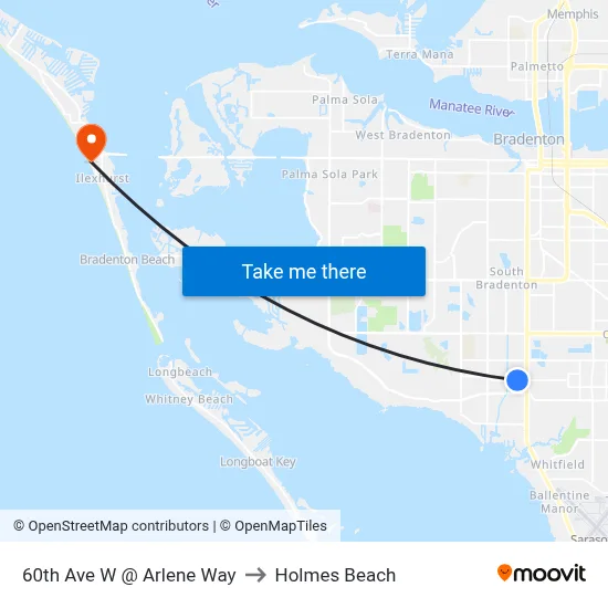 60th Ave W @ Arlene Way to Holmes Beach map