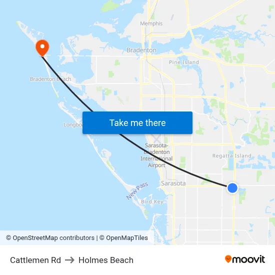 Cattlemen Rd to Holmes Beach map