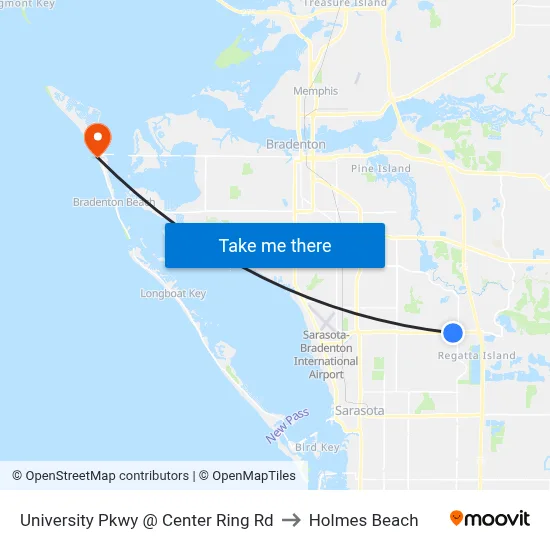 University Pkwy @ Center Ring Rd to Holmes Beach map