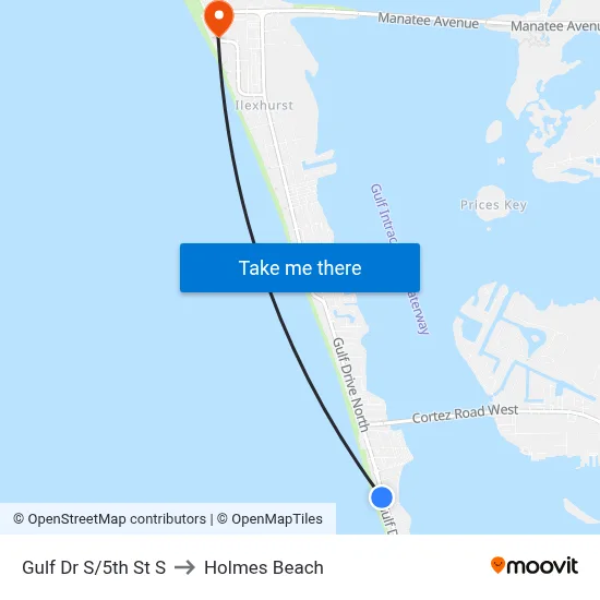 Gulf Dr S/5th St S to Holmes Beach map