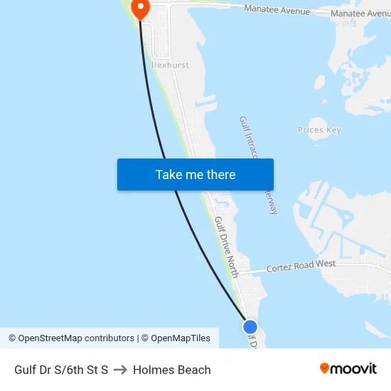 Gulf Dr S/6th St S to Holmes Beach map