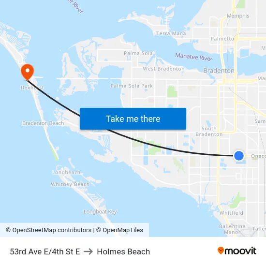 53rd Ave E/4th St E to Holmes Beach map