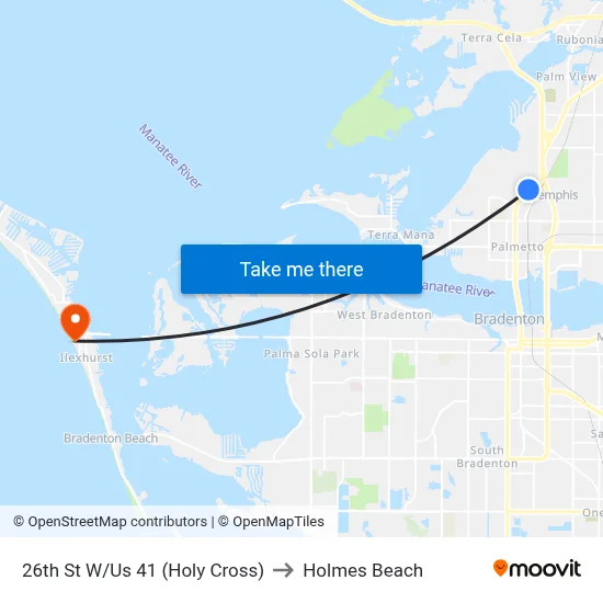 26th St W/Us 41 (Holy Cross) to Holmes Beach map