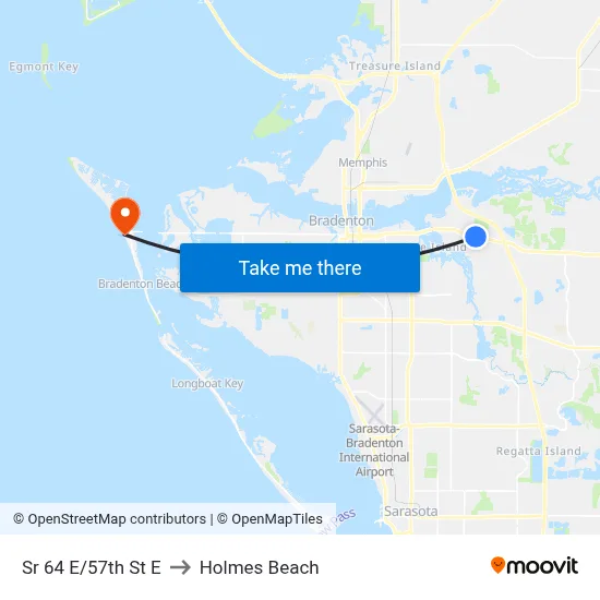 Sr 64 E/57th St E to Holmes Beach map