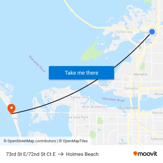 73rd St E/72nd St Ct E to Holmes Beach map