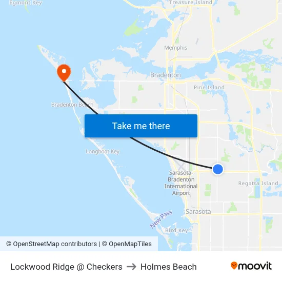 Lockwood Ridge @ Checkers to Holmes Beach map