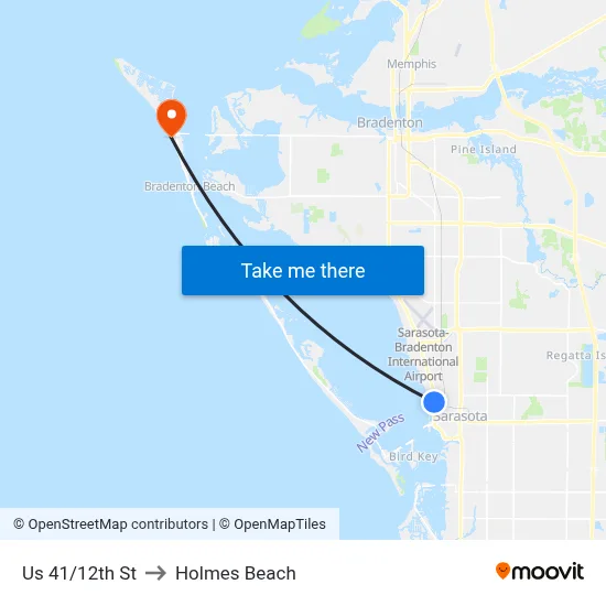 Us 41/12th St to Holmes Beach map