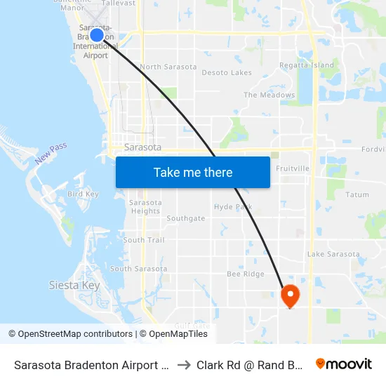 Sarasota Bradenton Airport SRQ to Clark Rd @ Rand BV Eb map