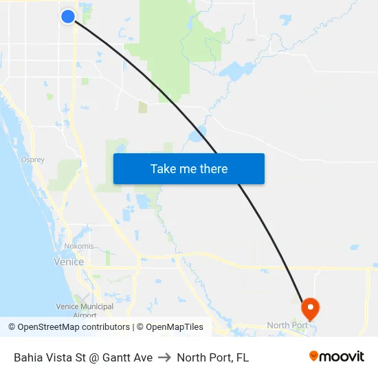 Bahia Vista St @ Gantt Ave to North Port, FL map